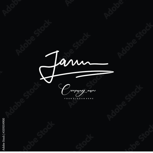 JA initials signature logo. Handwriting logo vector templates. Hand drawn Calligraphy lettering Vector illustration.