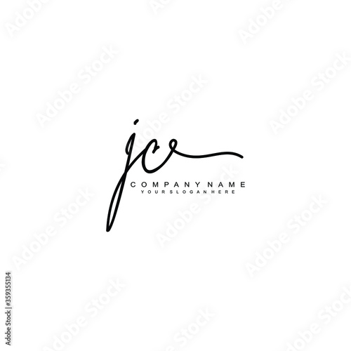 JC initials signature logo. Handwriting logo vector templates. Hand drawn Calligraphy lettering Vector illustration.