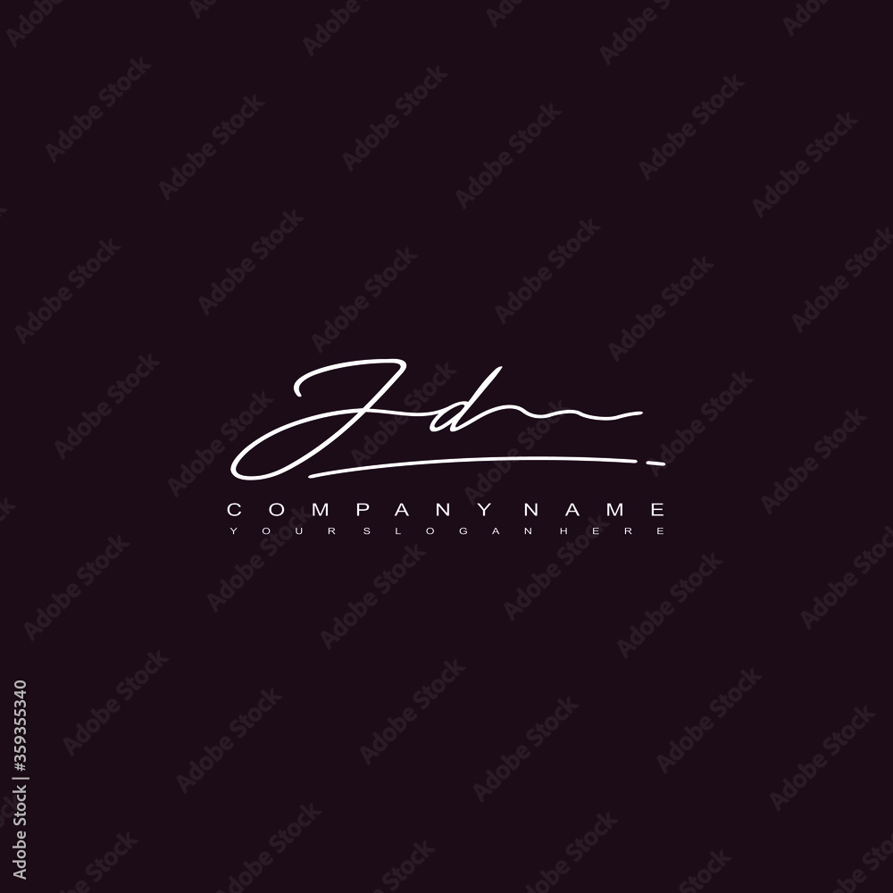 JD initials signature logo. Handwriting logo vector templates. Hand drawn Calligraphy lettering Vector illustration. JD initials signature logo. Handwriting logo vector templates. Hand drawn Calligraphy lettering Vector illustration.