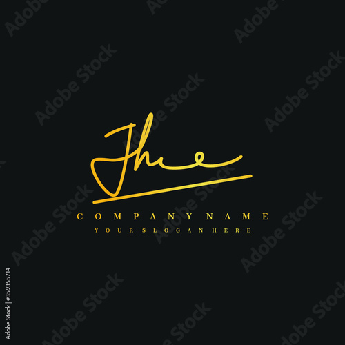 JH initials signature logo. Handwriting logo vector templates. Hand drawn Calligraphy lettering Vector illustration.