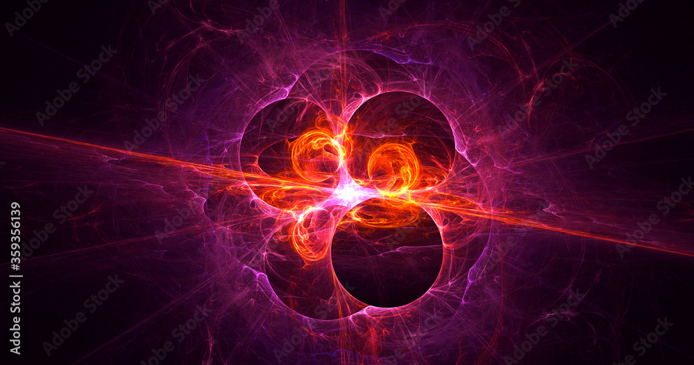 3D rendering abstract red fractal light background 3D rendering abstract red fractal light background