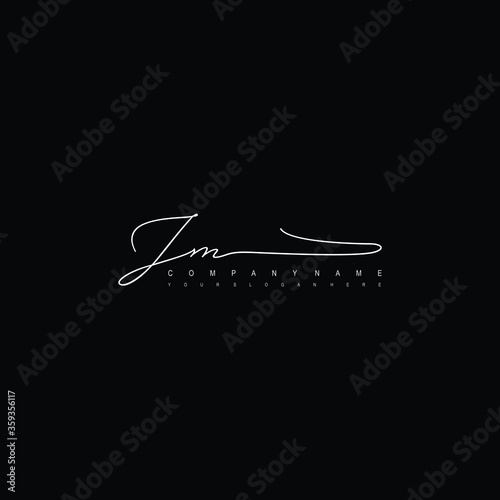 JM initials signature logo. Handwriting logo vector templates. Hand drawn Calligraphy lettering Vector illustration.