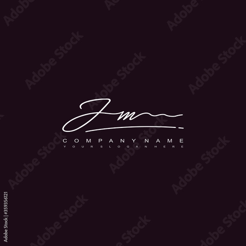 JM initials signature logo. Handwriting logo vector templates. Hand drawn Calligraphy lettering Vector illustration.