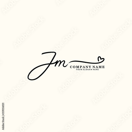 JM initials signature logo. Handwriting logo vector templates. Hand drawn Calligraphy lettering Vector illustration.