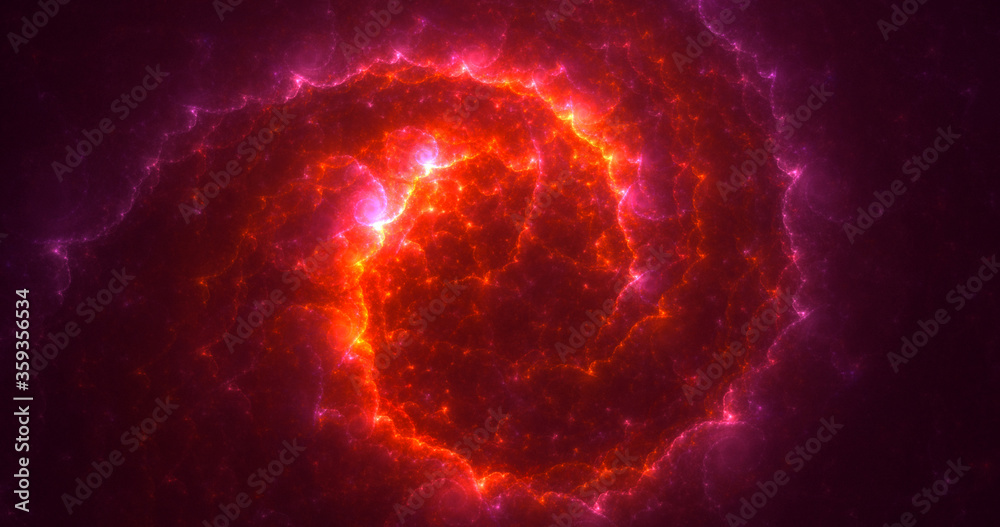 Obraz premium 3D rendering abstract red fractal light background