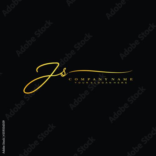JS initials signature logo. Handwriting logo vector templates. Hand drawn Calligraphy lettering Vector illustration.
