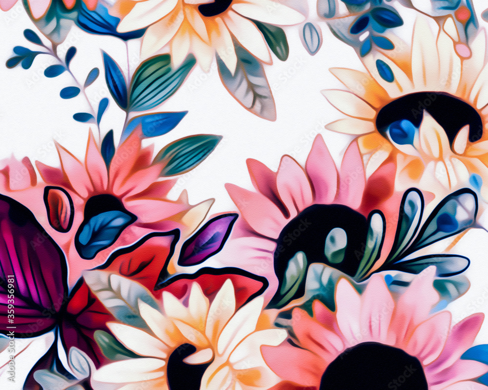 Fototapeta premium Abstract Flowers