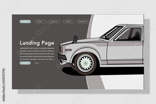 modern flat style car landing page illustration photo