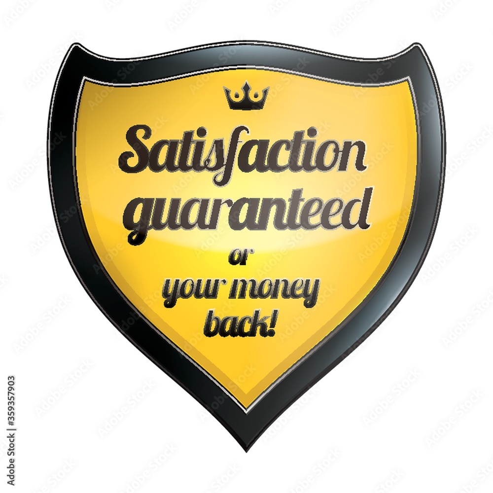 satisfaction guaranteed label satisfaction guaranteed label