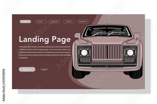 modern flat style car landing page illustration photo