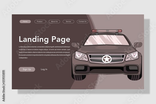 modern flat style car landing page illustration photo