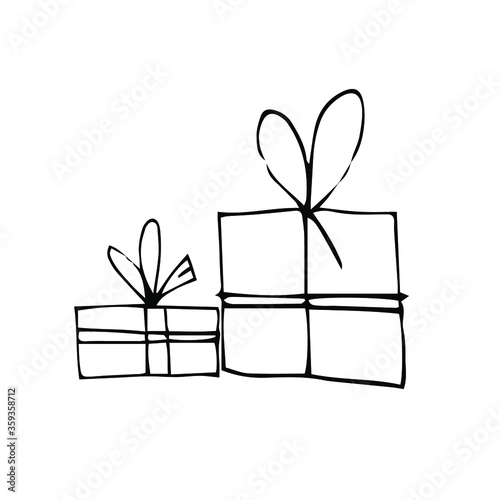 Gifts with bows placed side by side, showcasing simple and elegant design during a festive occasion