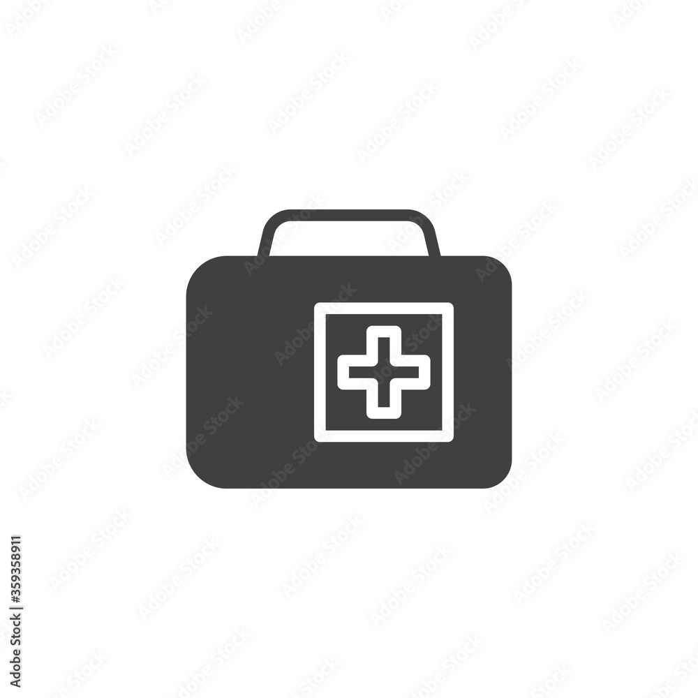 First aid kit vector icon. filled flat sign for mobile concept and web design. Medical bag glyph icon. Symbol, logo illustration. Vector graphics First aid kit vector icon. filled flat sign for mobile concept and web design. Medical bag glyph icon. Symbol, logo illustration. Vector graphics