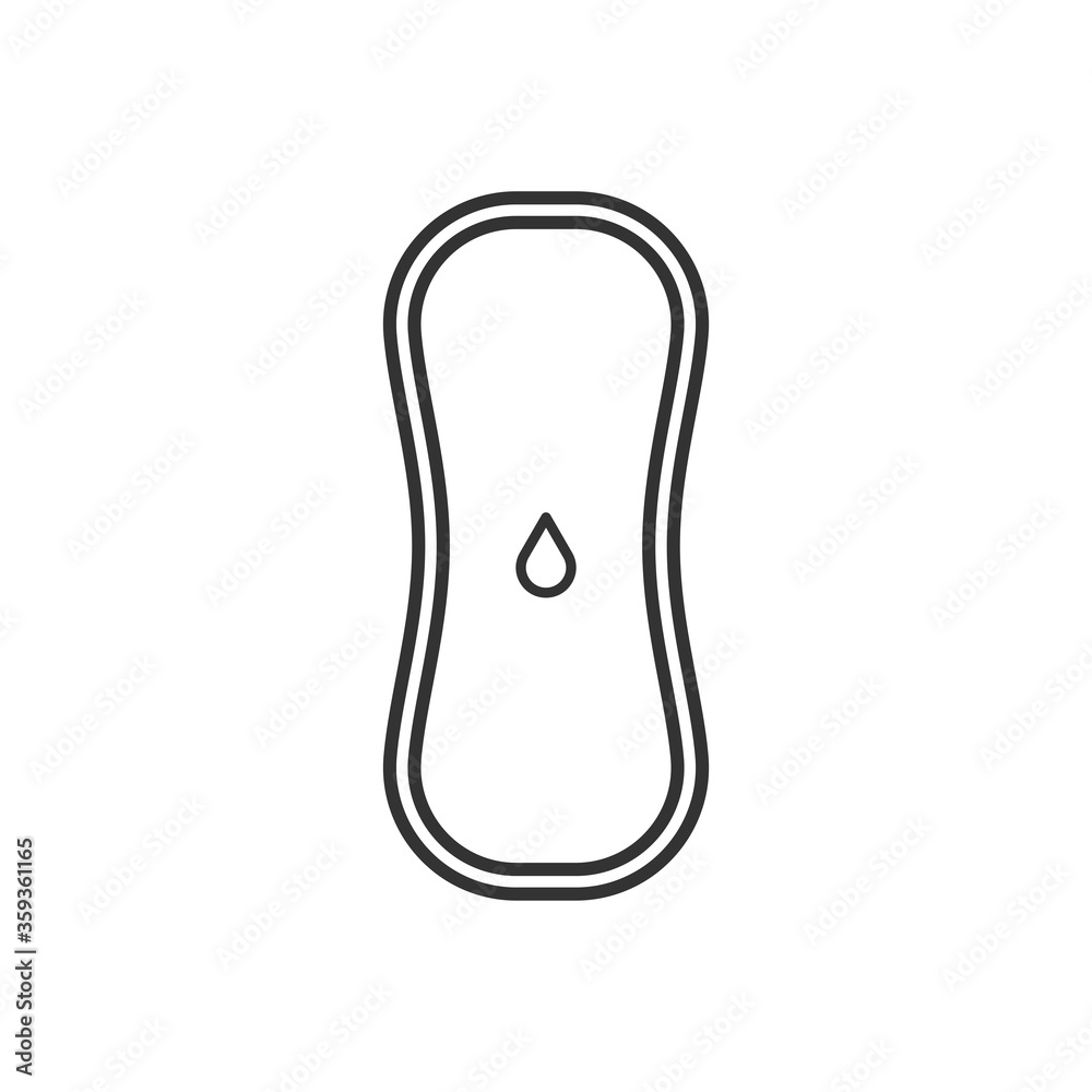 Hygiene pad with drop icon. Vector Illustration Hygiene pad with drop icon. Vector Illustration