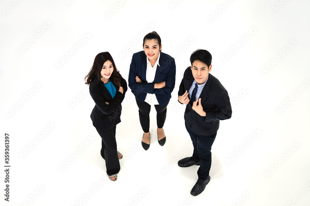 Young adult business asian team people on white background. Young adult business asian team people on white background.