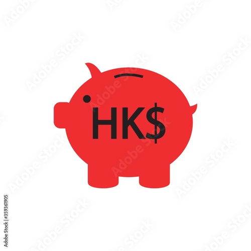 piggy bank with hong kong dollar