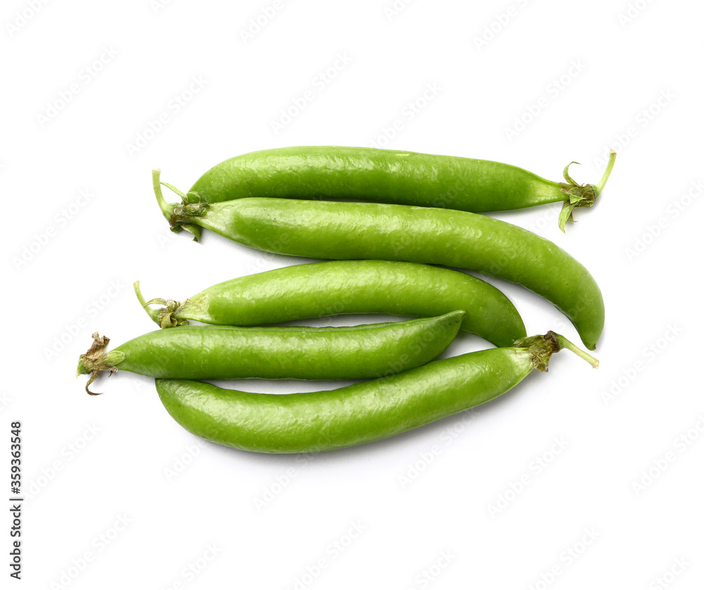Tasty fresh peas on white background Tasty fresh peas on white background
