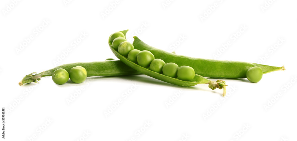 Tasty fresh peas on white background Tasty fresh peas on white background