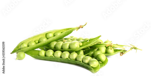 Wallpaper Mural Tasty fresh peas on white background Torontodigital.ca