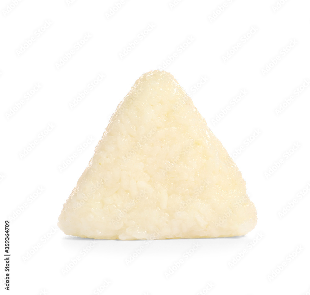 Traditional Japanese onigiri on white background