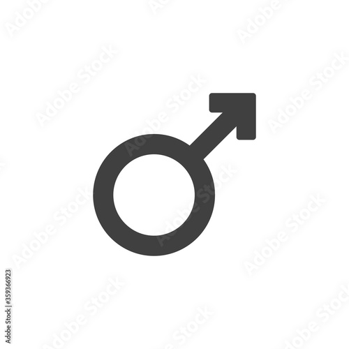 Male gender vector icon. filled flat sign for mobile concept and web design. Male sex glyph icon. Man symbol, logo illustration. Vector graphics