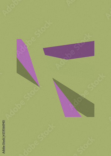 Leaf Green color Crossing lines generativeart style colorful illustration