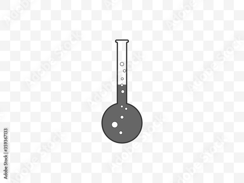 Biology, experiment, flask icon. Vector illustration, flat design.