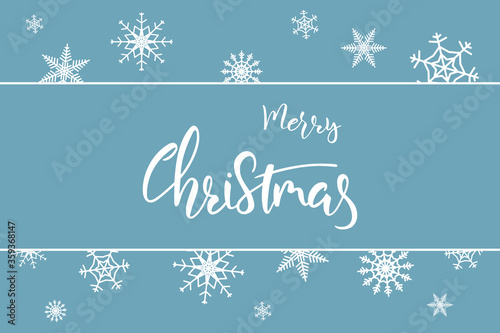 Merry Christmas hand lettering calligraphy text with decoration