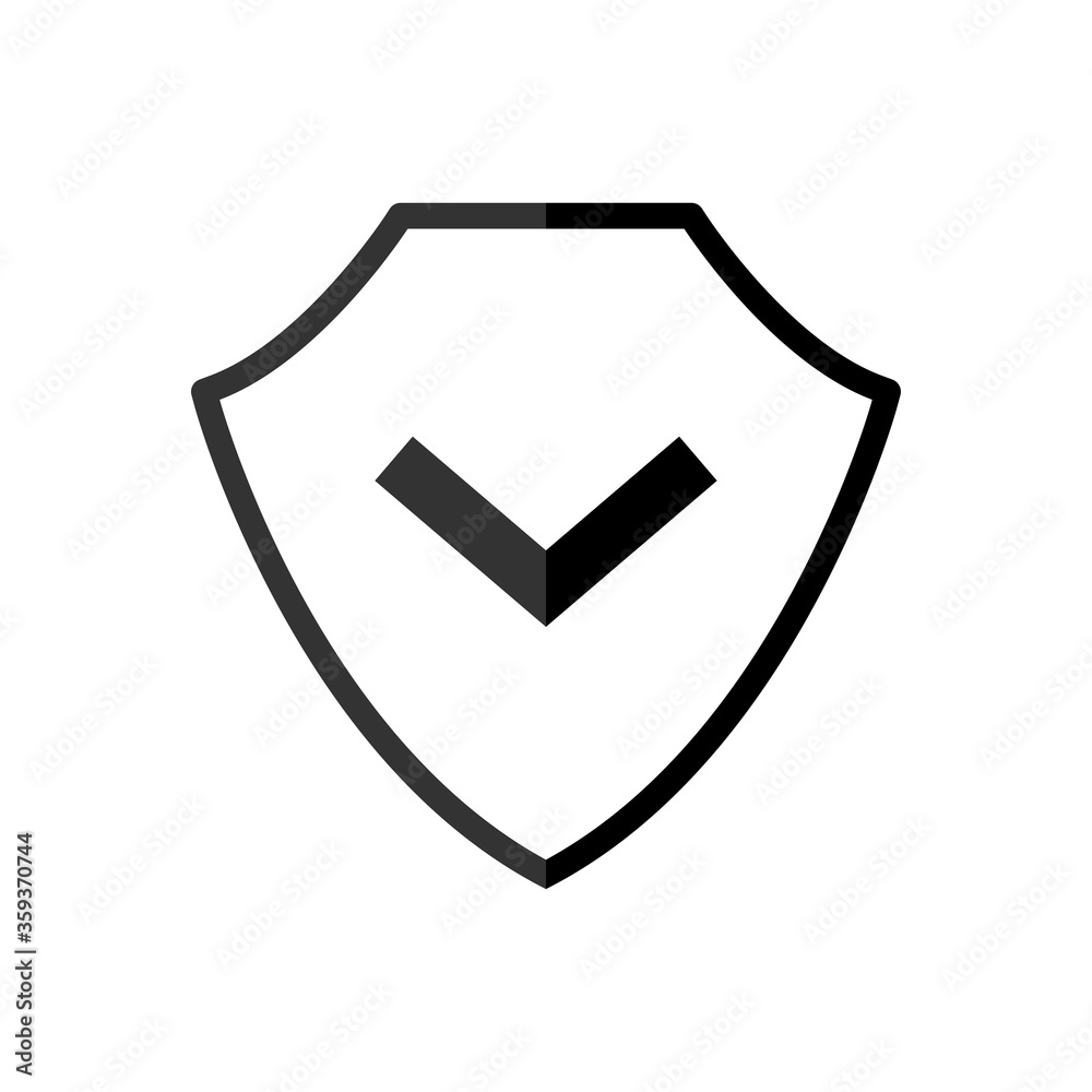 Shield and check mark icon Shield and check mark icon