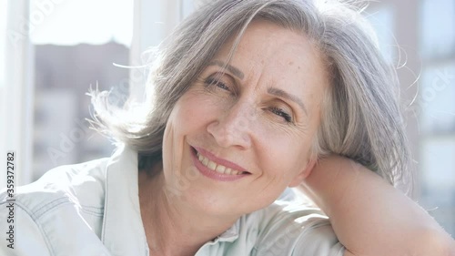 Wallpaper Mural Pretty senior lady smiling on camera, natural beauty, self-acceptance and aging Torontodigital.ca