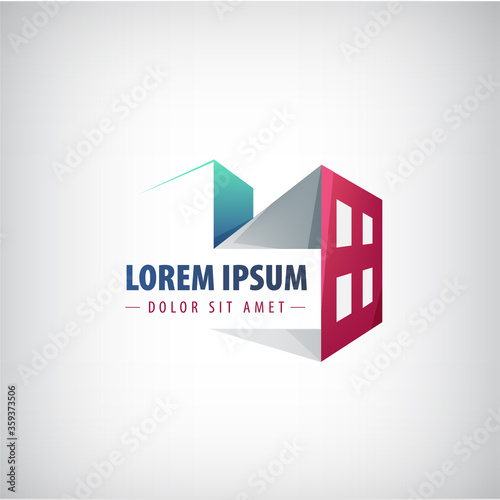 vector building icon, logo for the company