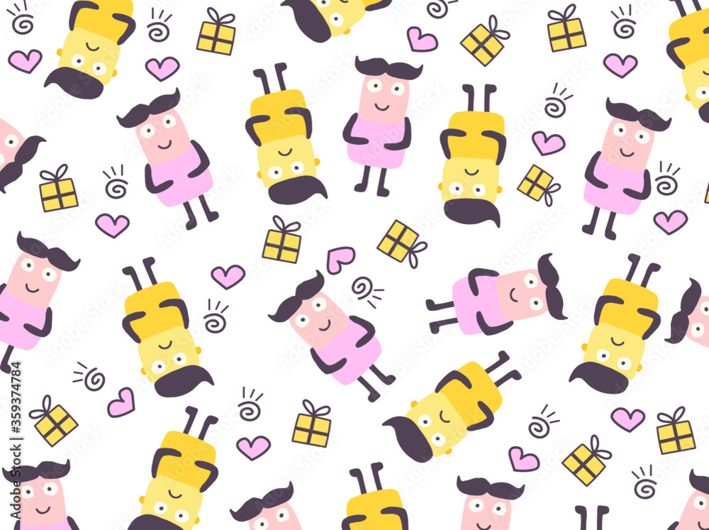 Pattern cartoon for kids, create fun cartoon drawing, the backdrop for textile and fabric. Pattern cartoon for kids, create fun cartoon drawing, the backdrop for textile and fabric.