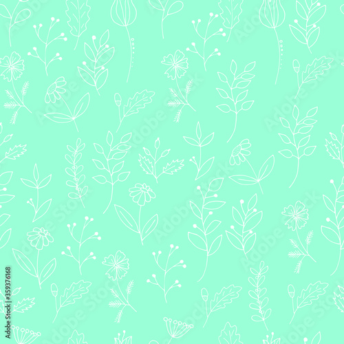 Vector image of a pattern of flowers for a logo  Wallpaper  fabric