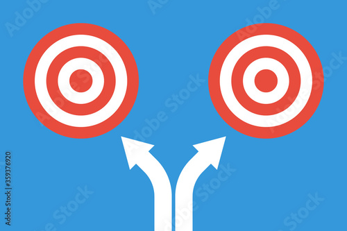 two targets and two arrows, vector concept