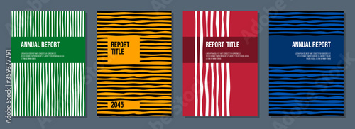 bright colors minimalistic style abstract geometric poster or brochure vector covers set