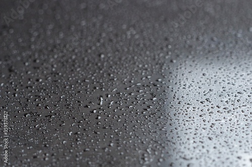 Water drops on metal surface