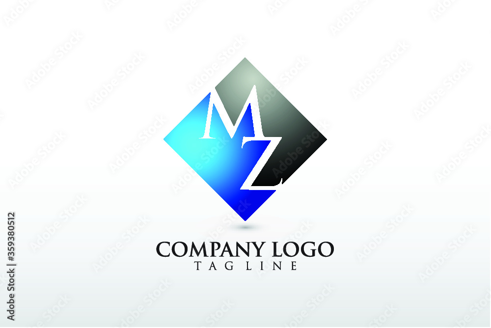 Fototapeta premium MZ, ZM company logo vector