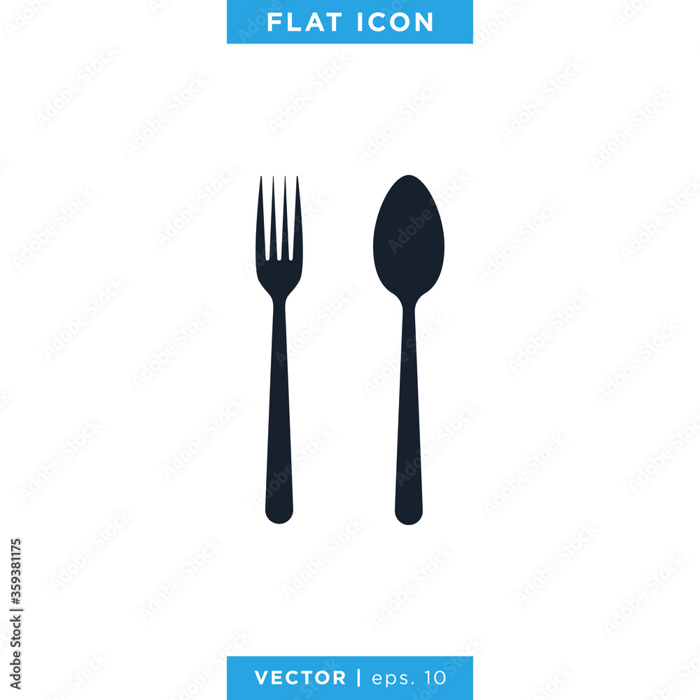 Food, Restaurant Icon Vector Logo Design Template. Spoon, Fork and Knife Symbol Food, Restaurant Icon Vector Logo Design Template. Spoon, Fork and Knife Symbol