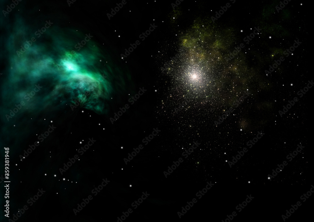 Fototapeta premium Star field in space and a nebulae.