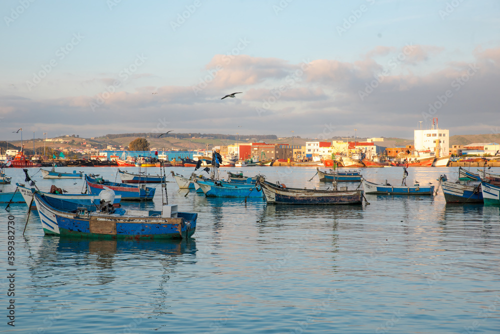 Fishermen boats in the harbour of Assilah, Morocco