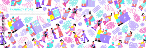  Pharmacy Store Seamless Pattern 