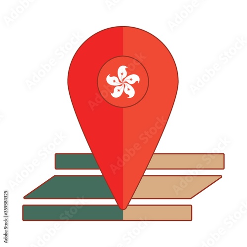 navigation pointer with hong kong flag