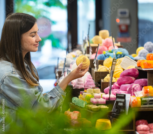 Obraz na plátně Handmade cosmetics salt bombs for the bath