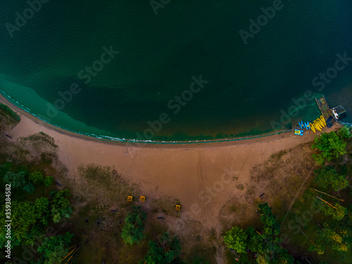 Aerial picture of Kaunas Reservoir coast in Lithuania