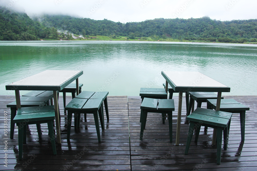 LINOW LAKE IN TOMOHON NEAR MANADO, SULAWESI. THIS LAKE IS KNOWN HAS THREE DIFFERENT COLOR.