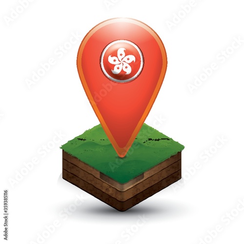 navigation pointer with hong kong flag