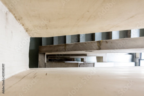 Looking down an old stairwell