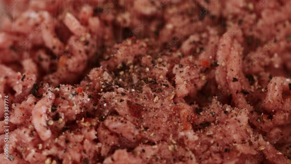 Seasoning stuffed meat with salt and pepper Seasoning stuffed meat with salt and pepper
