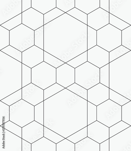  Vector seamless pattern. Modern stylish texture. Repeating geometric hexagons.