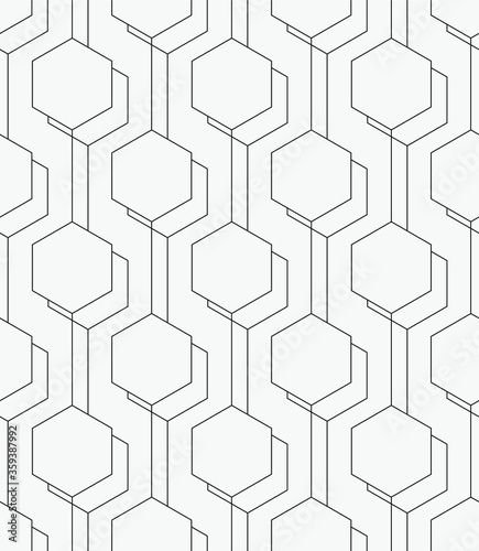  Vector seamless pattern. Modern stylish texture. Repeating geometric hexagons.